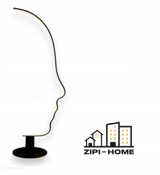 Lampa podłogowa LED kształt - twarz białe ciepłe światło, monochromatyczna