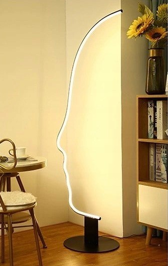 Lampa podłogowa LED kształt - twarz białe ciepłe światło, monochromatyczna Lampa podłogowa LED kształt - twarz białe ciepłe światło, monochromatyczna
