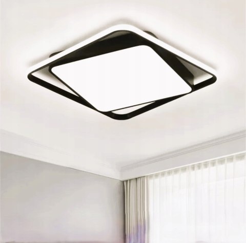 Lampa sufitowa LED czarny, romb 50cm x 50cm, 3 barwy światła, WYPRZEDAŻ Lampa sufitowa LED czarny, romb 50cm x 50cm, 3 barwy światła, WYPRZEDAŻ