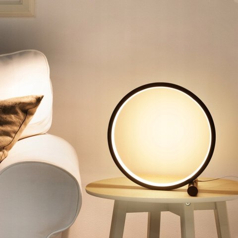 Lampka LED Biurkowa Czarna 0,25m Nocna Koło Dotykowa z Regulacją Jasności Lampka LED Biurkowa Czarna 0,25m Nocna Koło Dotykowa z Regulacją Jasności