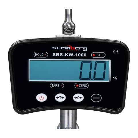 Waga hakowa podwieszana z pilotem do 1 tony 1T LCD czarna Waga hakowa podwieszana z pilotem do 1 tony 1T LCD czarna