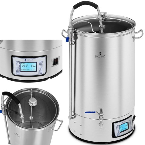 Kocioł warzelny zacierny do produkcji piwa stal nierdzewna 2500W LCD 60L Kocioł warzelny zacierny do produkcji piwa stal nierdzewna 2500W LCD 60L