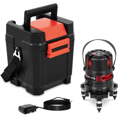 Laser krzyżowy samopoziomujący liniowy z trójnogiem i walizką 25 m 360 Laser krzyżowy samopoziomujący liniowy z trójnogiem i walizką 25 m 360