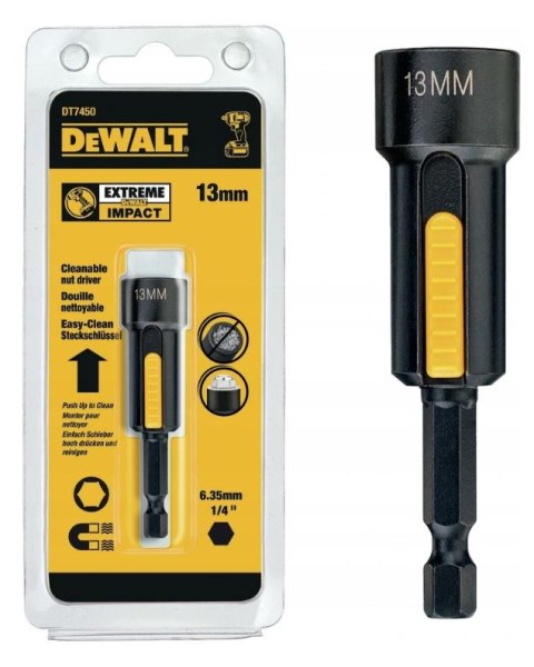 NASADKA MAGNETYCZNA Z ELEMENTEM CZYSZCZĄCYM 13MM DEWALT NASADKA MAGNETYCZNA Z ELEMENTEM CZYSZCZĄCYM 13MM DEWALT