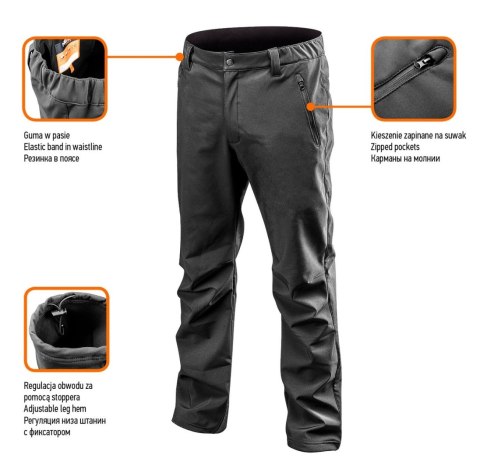 SPODNIE ROBOCZE SOFTSHELL, ROZMIAR XXL NEO SPODNIE ROBOCZE SOFTSHELL, ROZMIAR XXL NEO