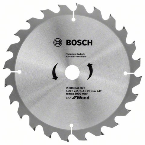TARCZA PILARSKA ECO OP WO 190*2.2/20 BOSCH TARCZA PILARSKA ECO OP WO 190*2.2/20 BOSCH