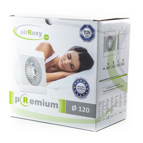 WENTYLATOR ŁAZIENKOWY PREMIUM 120 S, STANDARDOWY AIR ROXY WENTYLATOR ŁAZIENKOWY PREMIUM 120 S, STANDARDOWY AIR ROXY