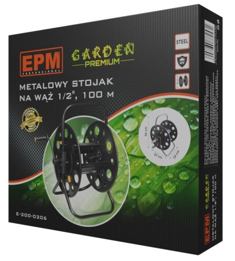 ZWIJACZ NA WĄŻ 1/2 100M METALOWY EPM ZWIJACZ NA WĄŻ 1/2 100M METALOWY EPM