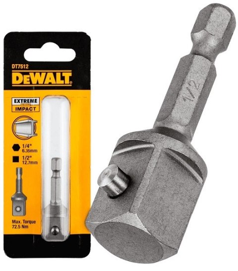 ADAPTER DO ZAKRĘTAREK UDAROWYCH Z 1/4' NA 1/2' DEWALT ADAPTER DO ZAKRĘTAREK UDAROWYCH Z 1/4' NA 1/2' DEWALT