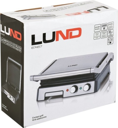GRILL ELEKTRYCZNY STOŁOWY, 2000W, 29.5*24CM LUND GRILL ELEKTRYCZNY STOŁOWY, 2000W, 29.5*24CM LUND