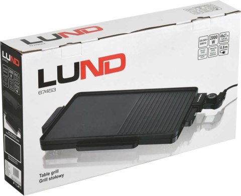 GRILL ELEKTRYCZNY STOŁOWY 2000W, 49*27CM LUND GRILL ELEKTRYCZNY STOŁOWY 2000W, 49*27CM LUND