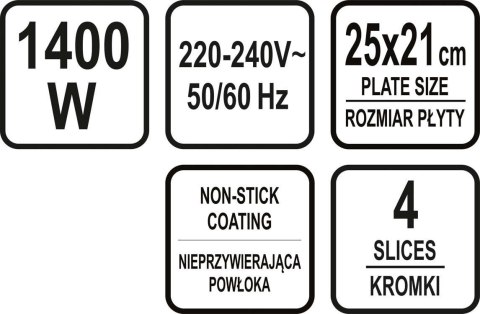 OPIEKACZ 1400W LUND OPIEKACZ 1400W LUND