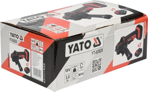 SZLIFIERKA KĄTOWA 125MM 18V 2X3AH YATO SZLIFIERKA KĄTOWA 125MM 18V 2X3AH YATO