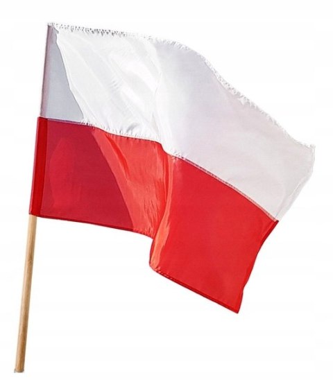 FLAGA POLSKI 70*112 CM, KPL. Z TRZONKIEM UN FLAGA POLSKI 70*112 CM, KPL. Z TRZONKIEM UN