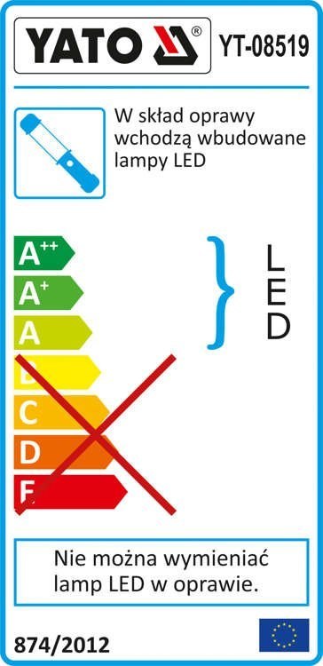 LAMPA WARSZTATOWA COB LED 7W , 600LM+120LM YATO LAMPA WARSZTATOWA COB LED 7W , 600LM+120LM YATO
