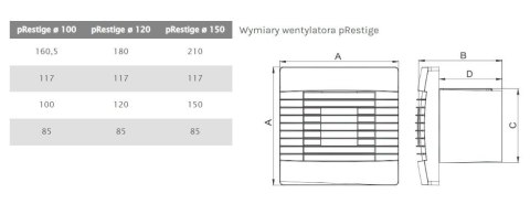 WENTYLATOR ŁAZIENKOWY PRESTIGE 100 ZG MS ŻALUZJA,CZUJ.RUCHU AIR ROXY WENTYLATOR ŁAZIENKOWY PRESTIGE 100 ZG MS ŻALUZJA,CZUJ.RUCHU AIR ROXY