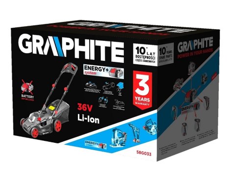 KOSIARKA AKUMULATOROWA ENERGY+, 36V GRAPHITE KOSIARKA AKUMULATOROWA ENERGY+, 36V GRAPHITE