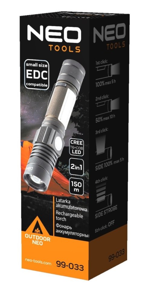 LATARKA AKUMULATOROWA USB 800 LM 2 W 1 CREE T6 LED NEO LATARKA AKUMULATOROWA USB 800 LM 2 W 1 CREE T6 LED NEO