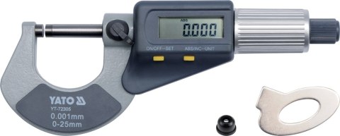 MIKROMETR 0-25MM Z WYŚWIETLACZEM CYFROWYM YATO MIKROMETR 0-25MM Z WYŚWIETLACZEM CYFROWYM YATO