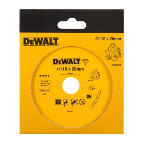 TARCZA DIAMENTOWA DO CIĘCIA PŁYTEK 110*20MM DEWALT TARCZA DIAMENTOWA DO CIĘCIA PŁYTEK 110*20MM DEWALT