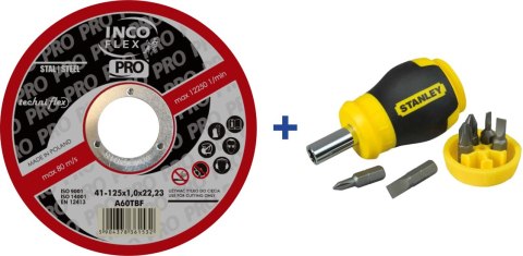 ZESTAW 100SZT TARCZA T1A 125*1.0*22 +WKRĘTAK STANLEY GRATIS TECHNIFLEX ZESTAW 100SZT TARCZA T1A 125*1.0*22 +WKRĘTAK STANLEY GRATIS TECHNIFLEX