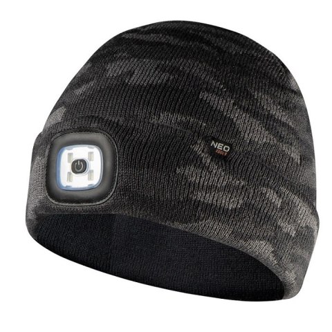 CZAPKA Z LATARKĄ LED CAMO, DWUWARSTWOWA NEO CZAPKA Z LATARKĄ LED CAMO, DWUWARSTWOWA NEO