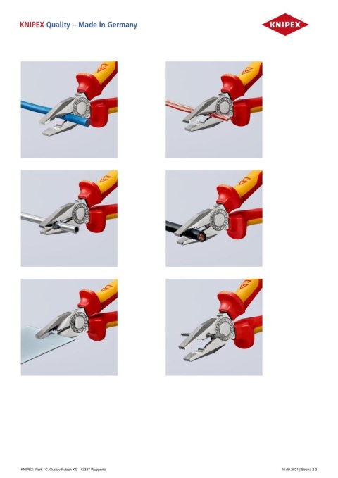 SZCZYPCE UNIWERSALNE IZOLOWANE VDE 160MM KNIPEX SZCZYPCE UNIWERSALNE IZOLOWANE VDE 160MM KNIPEX