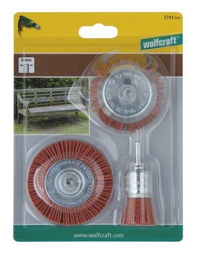 ZESTAW SZCZOTEK DRUCIANYCH DRUT POKRYTY NYLONEM, 3SZT. WOLFCRAFT ZESTAW SZCZOTEK DRUCIANYCH DRUT POKRYTY NYLONEM, 3SZT. WOLFCRAFT