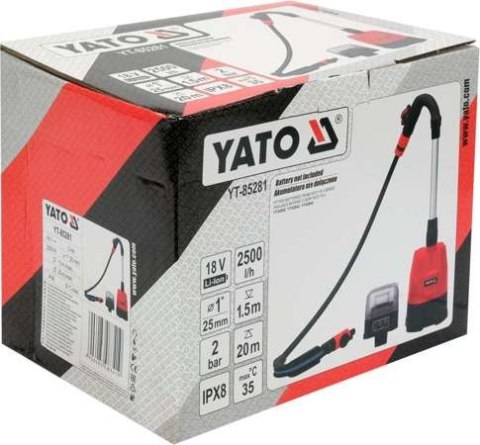 POMPA ZATAPIALNA DO DESZCZÓWKI 18V BEZ AKUMULATORA YATO POMPA ZATAPIALNA DO DESZCZÓWKI 18V BEZ AKUMULATORA YATO