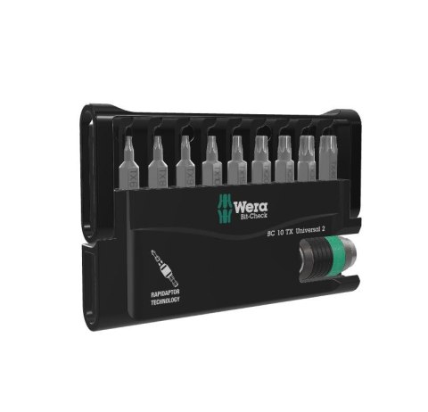 ZESTAW BIT-CHECK 10 TX UNIVERSAL,UCHWYT RAPIDATOR, 10CZ WERA ZESTAW BIT-CHECK 10 TX UNIVERSAL,UCHWYT RAPIDATOR, 10CZ WERA