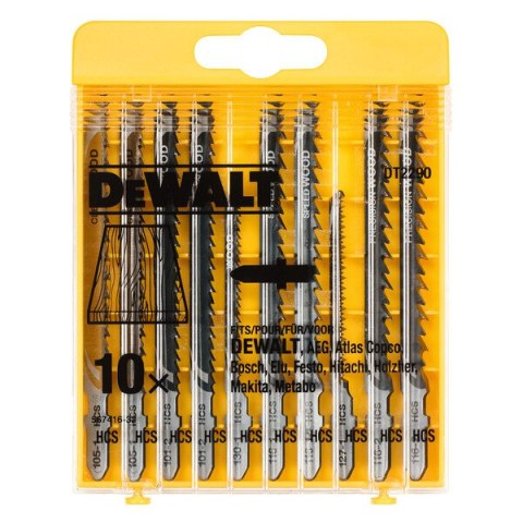 ZESTAW BRZESZCZOTÓW DO WYRZYNARKI DO DREWNA 10SZT. DEWALT ZESTAW BRZESZCZOTÓW DO WYRZYNARKI DO DREWNA 10SZT. DEWALT