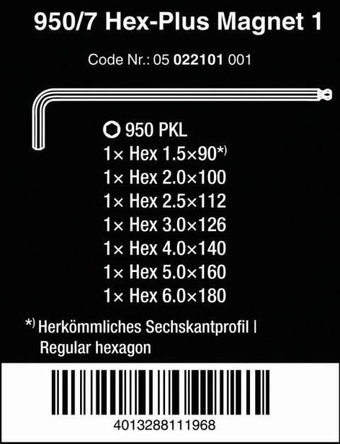 ZESTAW KLUCZY TRZPIENIOWYCH Z KULKĄ HEX PLUS 7CZ, MAGNETYZER WERA ZESTAW KLUCZY TRZPIENIOWYCH Z KULKĄ HEX PLUS 7CZ, MAGNETYZER WERA