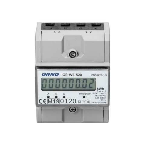 3-FAZOWY LICZNIK ENERGII ELEKTRYCZNEJ 80A ORNO 3-FAZOWY LICZNIK ENERGII ELEKTRYCZNEJ 80A ORNO