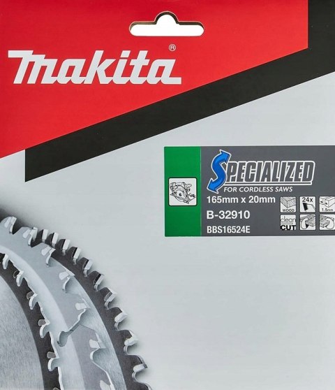 PIŁA SPIEKOWA DO DREWNA SPECJALIZED 165*20MM 24Z MAKITA PIŁA SPIEKOWA DO DREWNA SPECJALIZED 165*20MM 24Z MAKITA