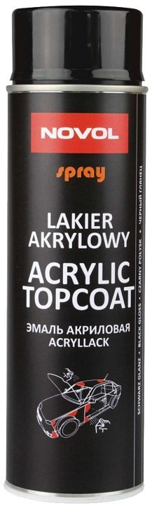SPRAY ACRYL TOPCOAT CZARNY POŁYSK 500 ML NOVOL SPRAY ACRYL TOPCOAT CZARNY POŁYSK 500 ML NOVOL