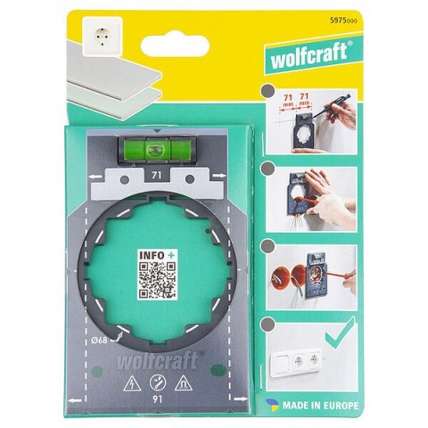 SZABLON DO MONTAŻU GNIAZDEK I WŁĄCZNIKÓW ELEKTRYCZNYCH WOLFCRAFT SZABLON DO MONTAŻU GNIAZDEK I WŁĄCZNIKÓW ELEKTRYCZNYCH WOLFCRAFT