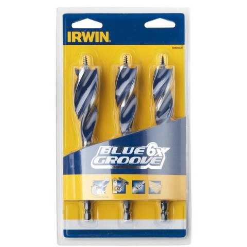 ZESTAW WIERTEŁ DO DREWNA BLUE GROOVE 6X 20,22,25 MM IRWIN ZESTAW WIERTEŁ DO DREWNA BLUE GROOVE 6X 20,22,25 MM IRWIN