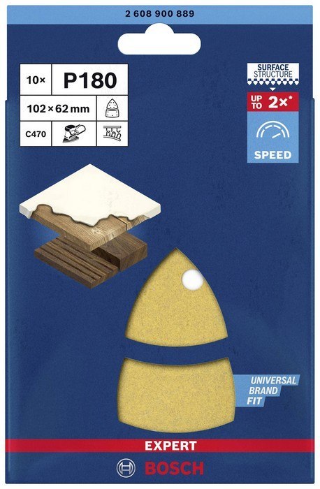 PAPIER ŚCIERNY EXPERT EXC470 102*62 G180 10PC. BOSCH PAPIER ŚCIERNY EXPERT EXC470 102*62 G180 10PC. BOSCH