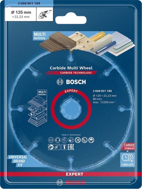 TARCZA UNIWERSALNA EXPERT CARBIDE MULTI WHEEL CMW 125*22MM BOSCH TARCZA UNIWERSALNA EXPERT CARBIDE MULTI WHEEL CMW 125*22MM BOSCH