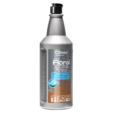 Płyn do mycia podłóg bez smug połysk zapach CLINEX Floral - Ocean 1L Płyn do mycia podłóg bez smug połysk zapach CLINEX Floral - Ocean 1L