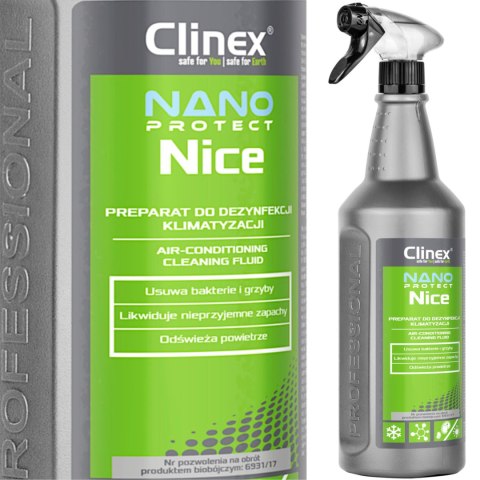 Płyn środek do dezynfekcji odgrzybiania klimatyzacji i wentylacji CLINEX Nano Protect Nice 1L Płyn środek do dezynfekcji odgrzybiania klimatyzacji i wentylacji CLINEX Nano Protect Nice 1L