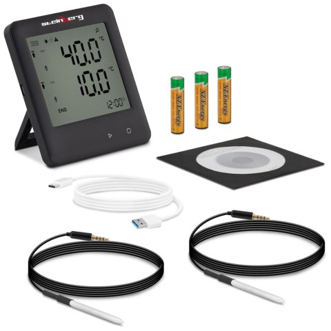 Rejestrator temperatury termometr zakres -40 do 125C Mikro USB LCD IP54 Rejestrator temperatury termometr zakres -40 do 125C Mikro USB LCD IP54