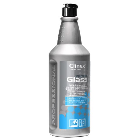 Skuteczny koncentrat do mycia szyb luster szkła stali nierdzewnej CLINEX PROFIT Glass 1L Skuteczny koncentrat do mycia szyb luster szkła stali nierdzewnej CLINEX PROFIT Glass 1L