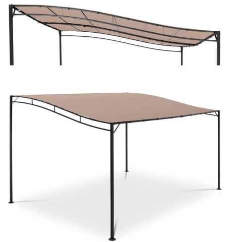 Zadaszenie ogrodowe altana wolnostojąca 4 x 3 x 2.5 m beżowa Zadaszenie ogrodowe altana wolnostojąca 4 x 3 x 2.5 m beżowa