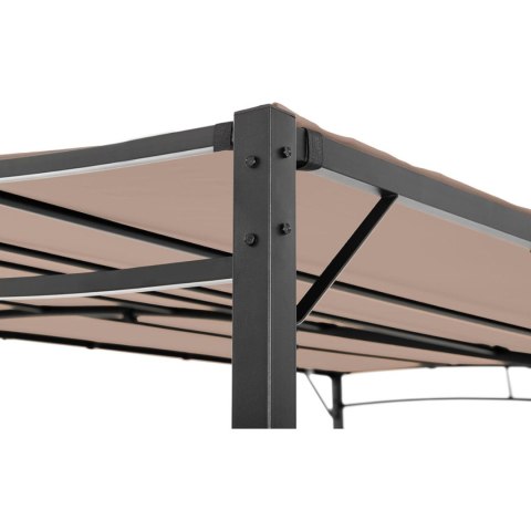 Zadaszenie ogrodowe altana wolnostojąca 4 x 3 x 2.5 m beżowa Zadaszenie ogrodowe altana wolnostojąca 4 x 3 x 2.5 m beżowa