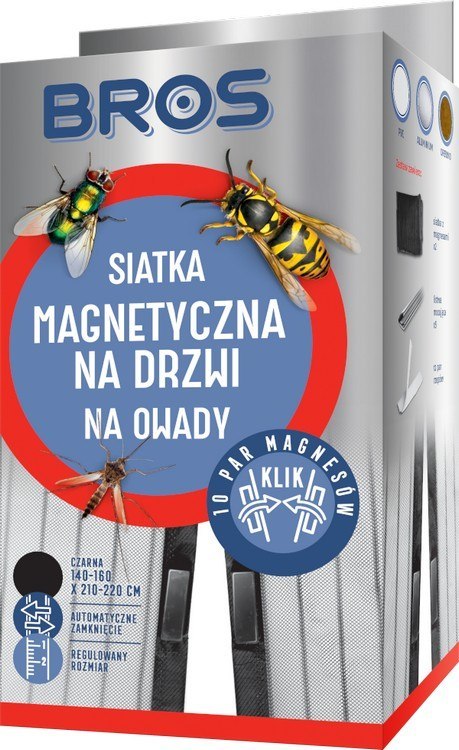 BROS SIATKA MAGNETYCZNA NA DRZWI KLIK 100*220 CZARNA BROS BROS SIATKA MAGNETYCZNA NA DRZWI KLIK 100*220 CZARNA BROS