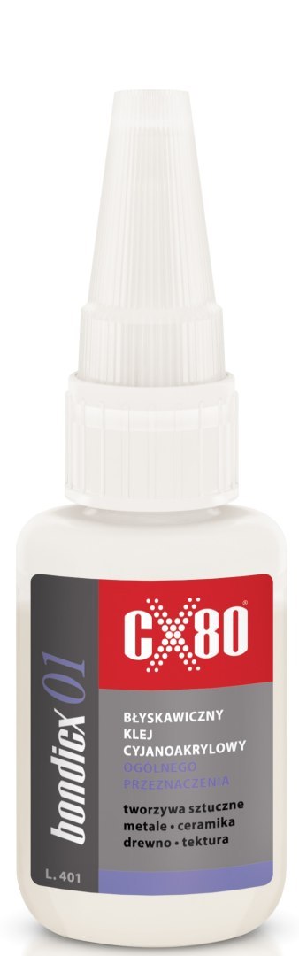 KLEJ CYJANOAKRYLOWY BŁYSKAWICZNY 20G CX-80 KLEJ CYJANOAKRYLOWY BŁYSKAWICZNY 20G CX-80