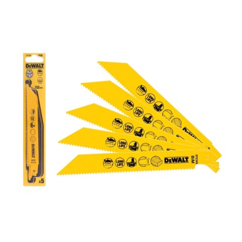 BRZESZCZOTY DO PIŁY SZABLASTEJ 152*2.5MM 5 SZT. DEWALT BRZESZCZOTY DO PIŁY SZABLASTEJ 152*2.5MM 5 SZT. DEWALT