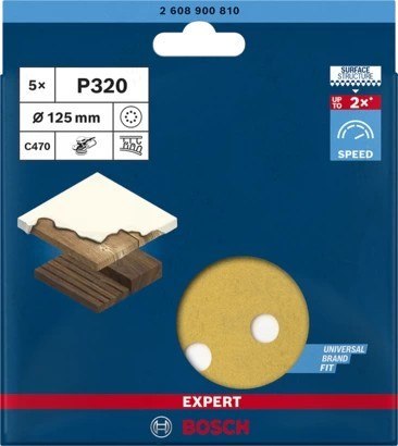 PAPIER ŚCIERNY EXPERT EXC470 D125 G320 8OTW 5PC. BOSCH PAPIER ŚCIERNY EXPERT EXC470 D125 G320 8OTW 5PC. BOSCH