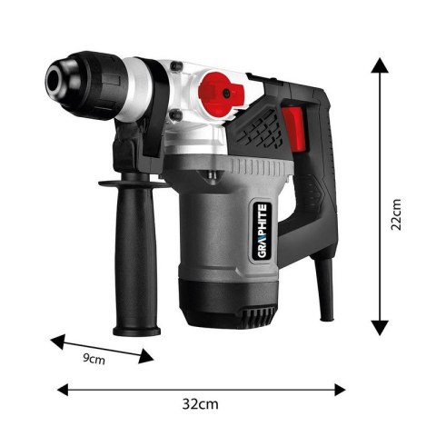 MŁOT UDAROWY OBROTOWY SDS+ 900W, UDAR 4J WALIZKA GRAPHITE